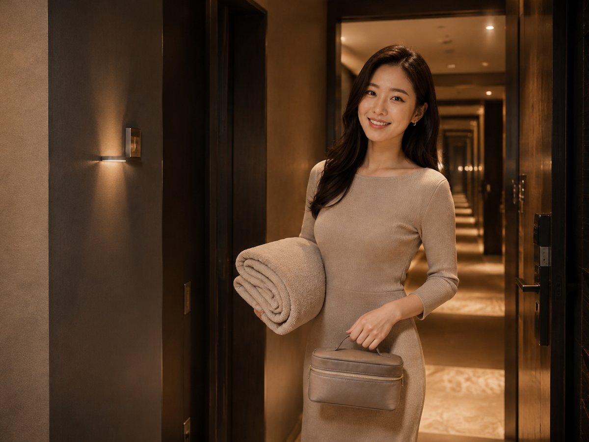 의정부 방문 홈케어 일정을 준비하는 젊은 성인 한국 여성 관리사